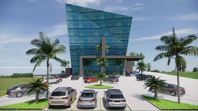 Concept rendering of a Phase I commercial building