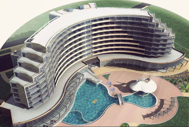 Concept rendering of the Phase I four-star hotel