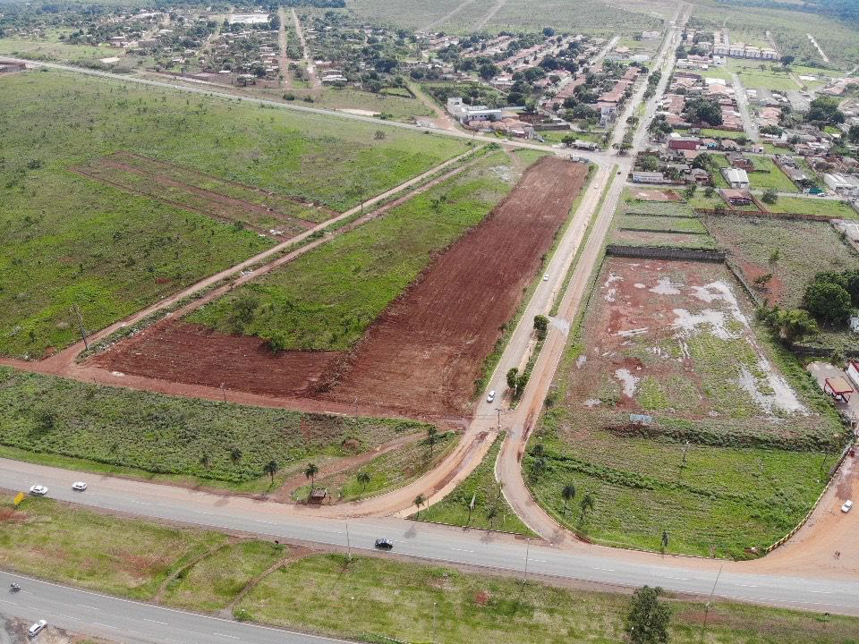 Aerial photo of access road works near the OSFAYA site